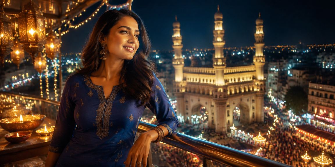 Indian user accessing sports betting on mobile near Hyderabad Charminar